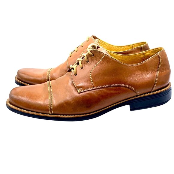 Sandro Moscoloni Norridge Cap Toe Oxford Dress Shoes Brown Leather Mens 11EEE - Picture 3 of 10